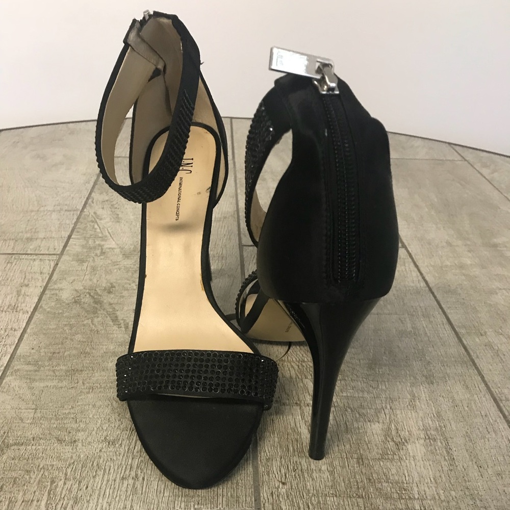 INC Black heels with Strap around Ankle
